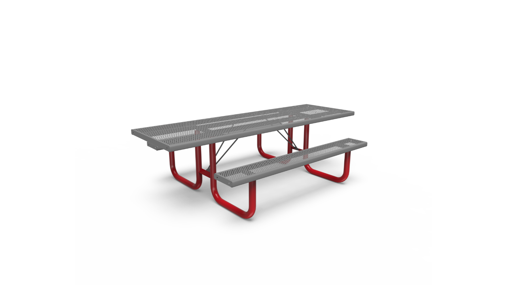 6' Picnic Table (Perforated PVC Top & Powder Coated Frame) | Playworld