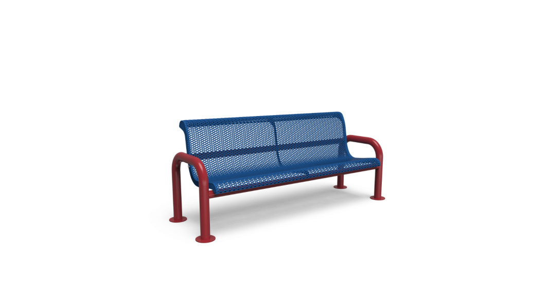 Quick Play Bench Diamond Contemporary Bench with Back 6' (1,83m) Portable/Surface Mount ...